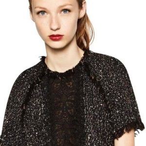 Zara tweed and lace crop top size M